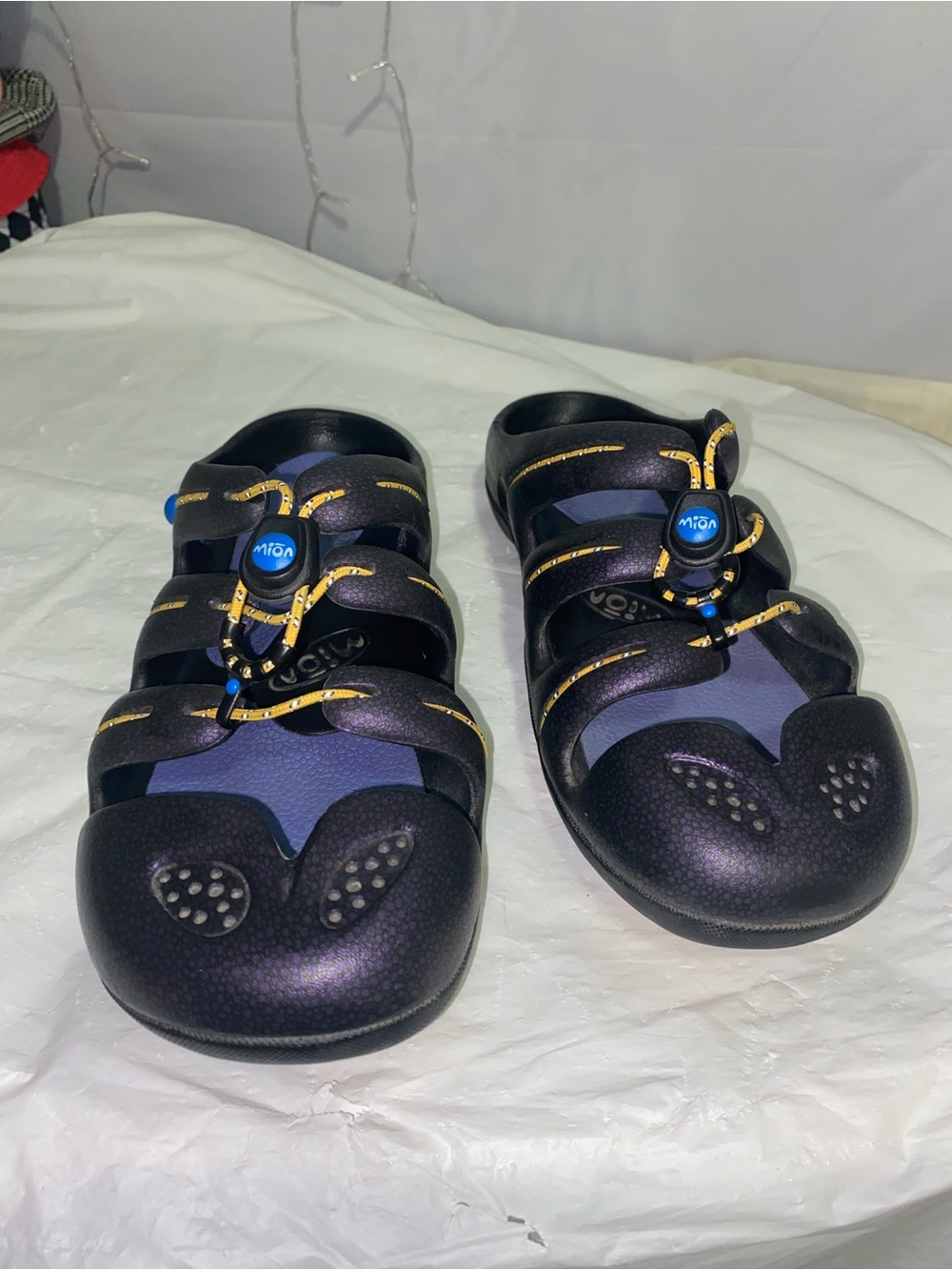 Kids Black and Purple Closed-Toe Sandals